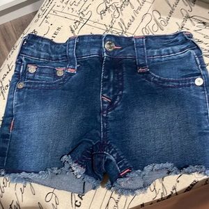 True Religion little girls cut-off shorts size 6. Gently used great condition.